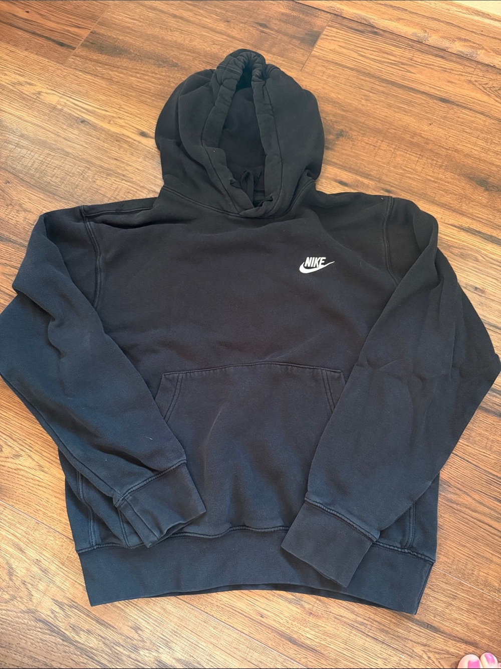 Nike Black Hoodie with White Swoosh Logo